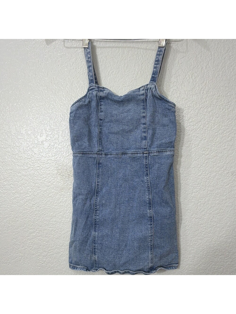 Forever 21 Girls Denim Mini Dress Size 11/12 Sweetheart Neckline Sleeveless